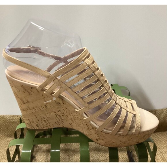 Franco Sarto Sombre Strappy Wedge Sandals Cork High Heels Women’s Size 9.5 - Picture 4 of 11
